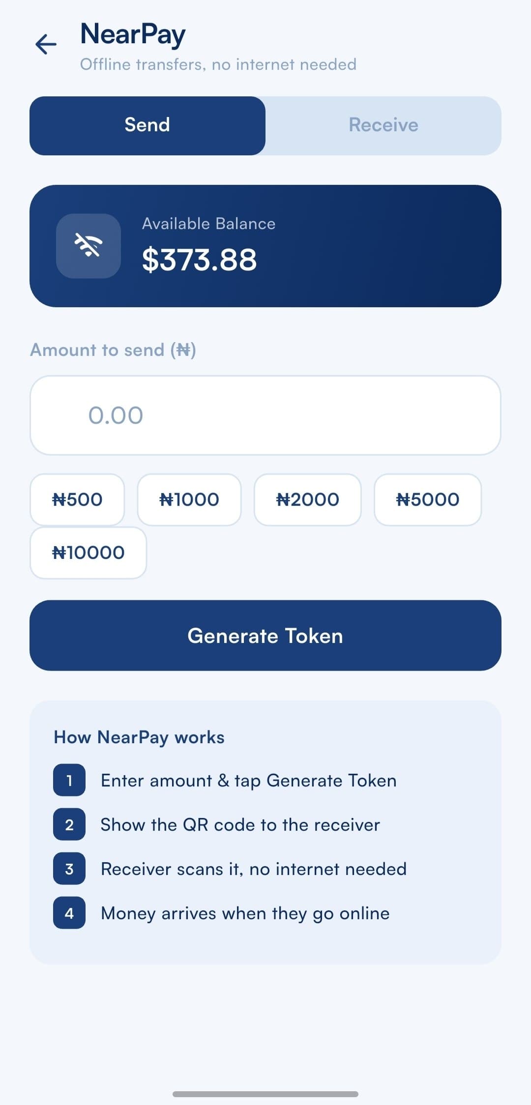 PPAY NearPay screen